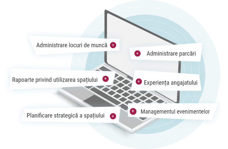 Funcționalități de preț msg.Check-In incluzând gestionarea spațiilor, analize și gestionarea parcării